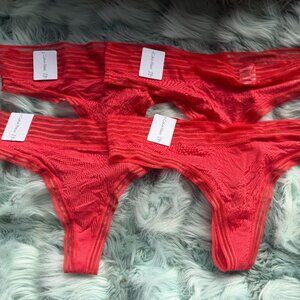 FOUR (4) Calvin Klein Women's Modal Stretch Thong Multicolor X-Large NEW w TAGS